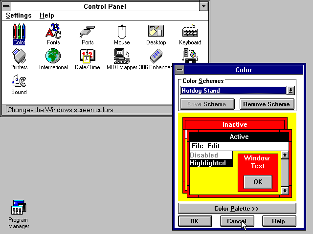 Windows 3.1 Control Panel (1992)